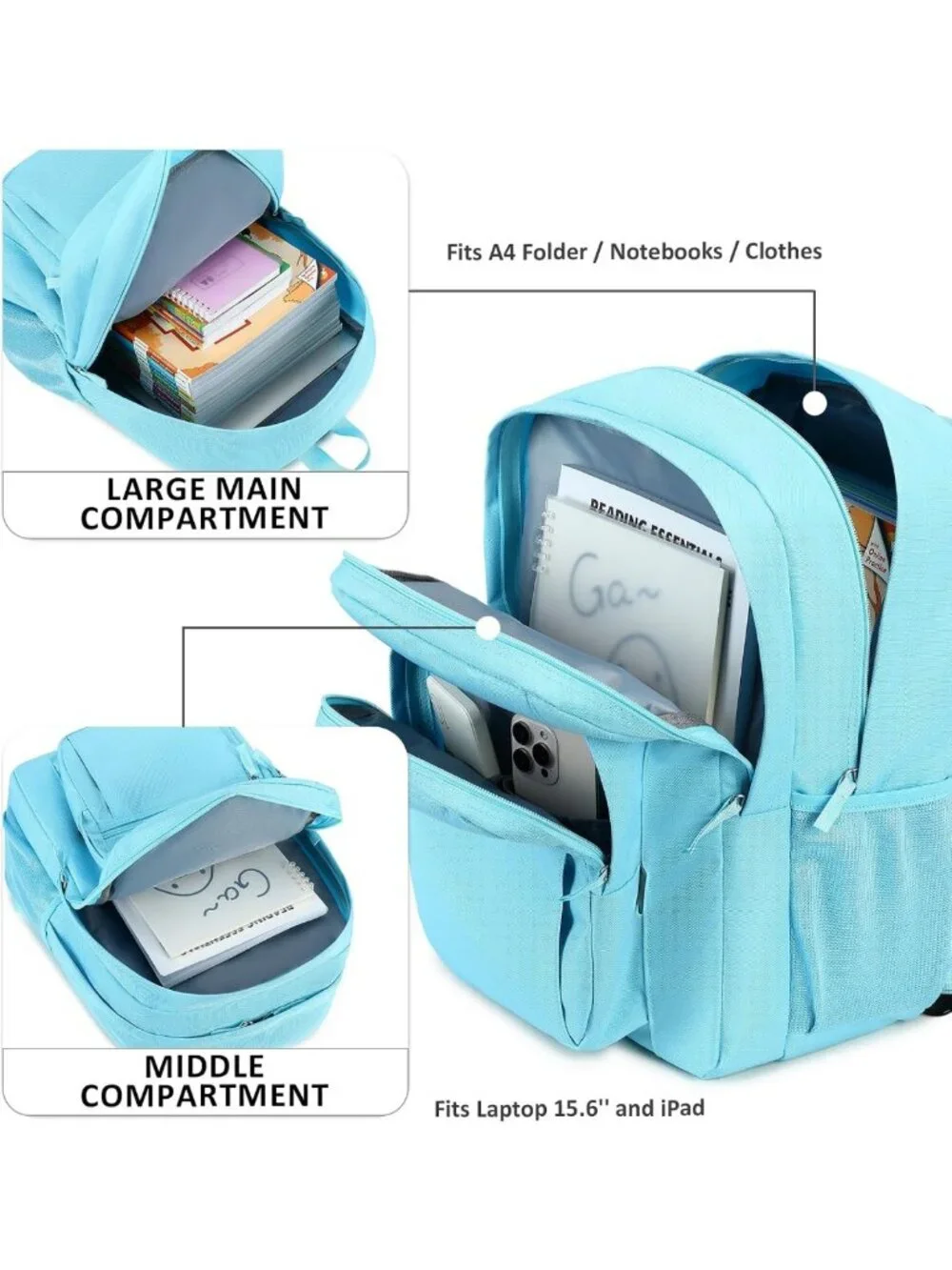 Stylish Water-Resistant Travel Backpack for Women & Men | Lightweight College